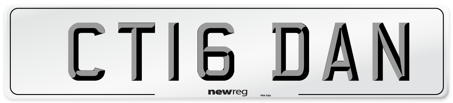 CT16 DAN Number Plate from New Reg